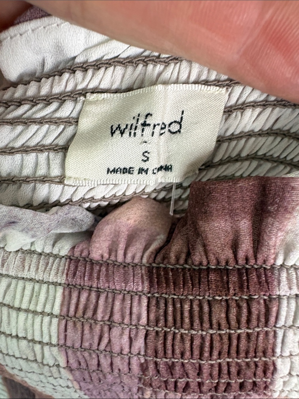 Aritzia Smocked Patchwork Mini Dress — Mauve & Blush Tones size S - Picture 7 of 14